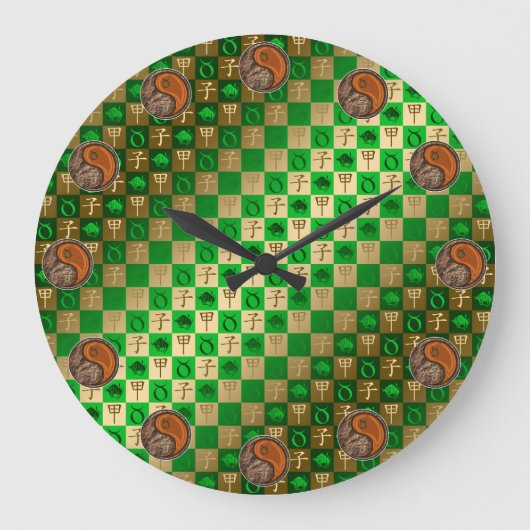 Stier & Holzratte Große Wanduhr (Vorderseite)