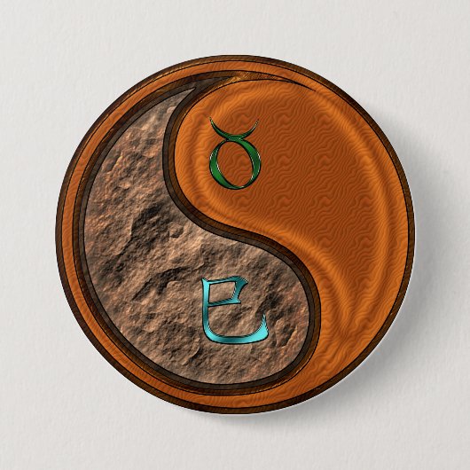Stier & Holzschlange Button (Vorderseite)