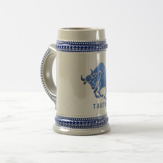 Stier-Horoskop-Bier-Tasse Bierglas (Vorderseite Links)