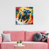 Stier in Bewegung Leinwanddruck (Insitu (Wohnzimmer))