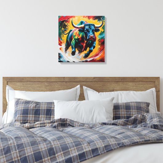 Stier in Bewegung Leinwanddruck (Insitu (Schlafzimmer))