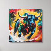 Stier in Bewegung Leinwanddruck (Vorderseite)