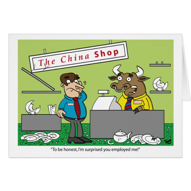 Stier in einer China-Geschäfts-Karte (Vorderseite (Horizontal))