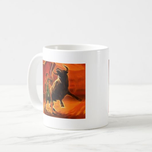 Stier-Kämpfer und EL Toro Kaffeetasse (Vorderseite Links)