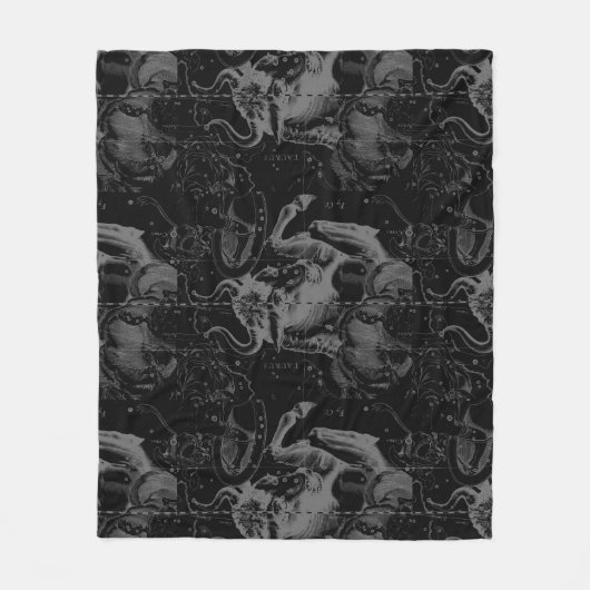 Stier-Konstellation Hevelius Dekor 1690 Fleecedecke (Vorderseite)