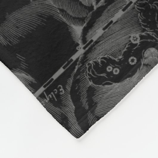 Stier-Konstellation Hevelius Dekor 1690 Fleecedecke (Ecke)