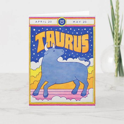 Stier Letterpress Karte (Vorderseite)
