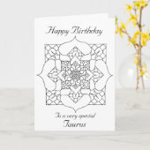 Stier-Mandala: Färben Sie Ihre eigene Karte (Gelbe Blume)