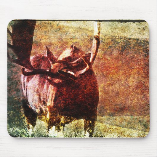 Stier-Mäusemalerei-Mausunterlage Mousepad (Vorne)