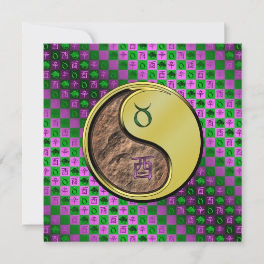 Stier & Metallener Hahn Karte (Vorderseite)