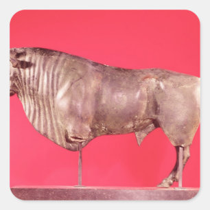 Stier mit drei Hörnern, von Avrigney Quadratischer Aufkleber