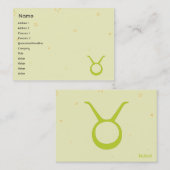 Stier - mollig visitenkarte (Vorne/Hinten)