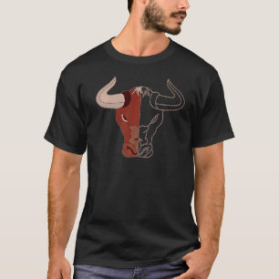 Stier-Motiv-Kuh-Druck-Rind-Ochsen-Prägung-Tier-Lee T-Shirt