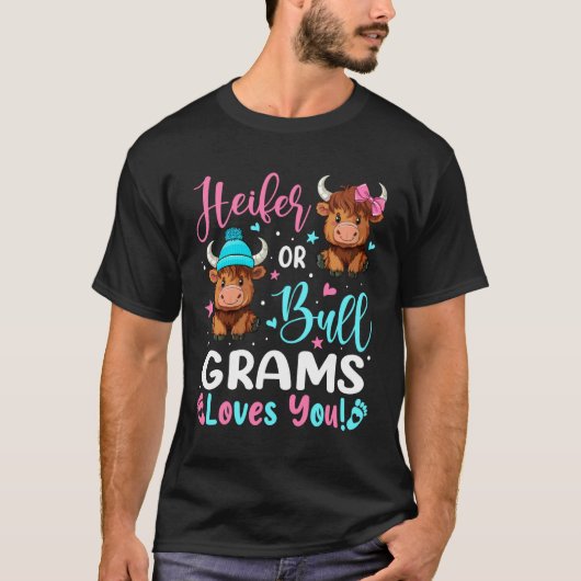 Stier oder Färse Grams liebt dich Highland-Rind-Li T-Shirt (Vorderseite)