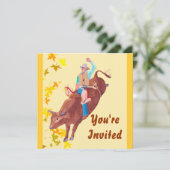 Stier-Reiter ~ I Liebe-Rodeo Einladung (Stehend Vorderseite)