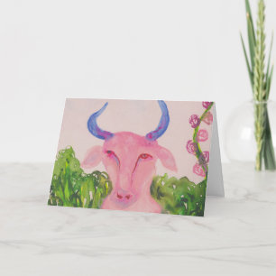 Stier-rosa Tierkreis-Symbol-Geburtstag Karte