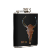 Stier-Schädel mit Ihren Initialen Flachmann (Rechts)