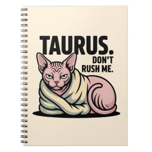 Stier Sphynx-Katze Zodiac-Haltung Illustration Notizblock