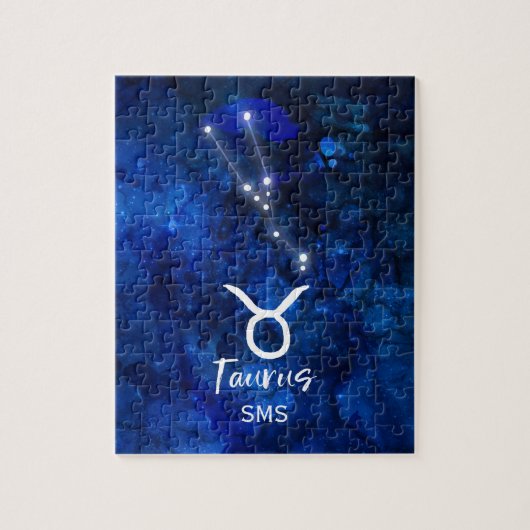 Stier-Sternbild Blaue Galaxie-Monogramm Puzzle (Vertikal)