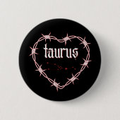Stier-Sternbild Gothic Edgy Geburtstag Button (Vorderseite)