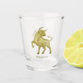 Stier Sternzeichen Astrologie Gold Geburtstag Schnapsglas (Vorderseite)