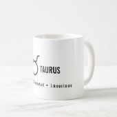 Stier-Sternzeichen-Eigenschaften Minimale Astrolog Kaffeetasse (VorderseiteRechts)