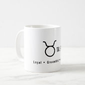 Stier-Sternzeichen-Eigenschaften Minimale Astrolog Kaffeetasse (Vorderseite Links)