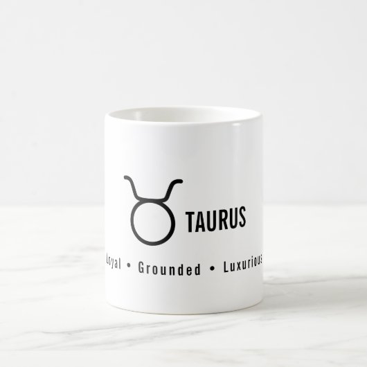 Stier-Sternzeichen-Eigenschaften Minimale Astrolog Kaffeetasse (Mittel)