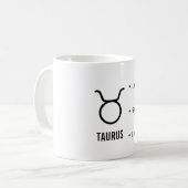 Stier-Sternzeichen-Eigenschaften Minimale Astrolog Kaffeetasse (Vorderseite Links)
