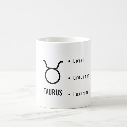 Stier-Sternzeichen-Eigenschaften Minimale Astrolog Kaffeetasse (Mittel)