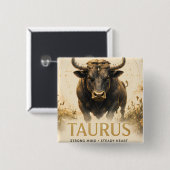 Stier-Sternzeichen Geburtstags-Astrologie-Geschenk Button (Vorne & Hinten)