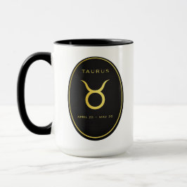 Stier Sternzeichen Gold Oval Emblem Tasse | Luxus