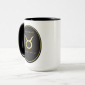 Stier Sternzeichen Gold Oval Emblem Tasse | Luxus  (Vorderseite Links)