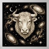 Stier Sternzeichen Himmels Astrologie Poster (Vorne)