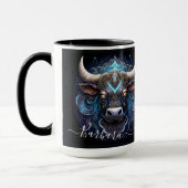 Stier-Sternzeichen-Kunst für 21. April–20. Mai Tasse (Links)