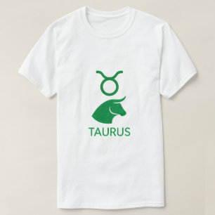Stier-Sternzeichen Minimalistischer Grüner Stier T-Shirt