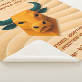 Stier-Sternzeichen Modern 3D mit Affirmationen Sherpadecke (3/4)