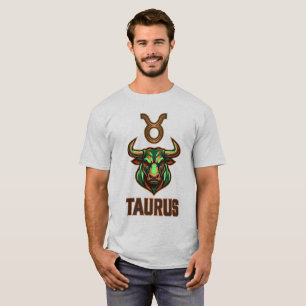 Stier-Sternzeichen Modernes grünes Esports-Maskott T-Shirt