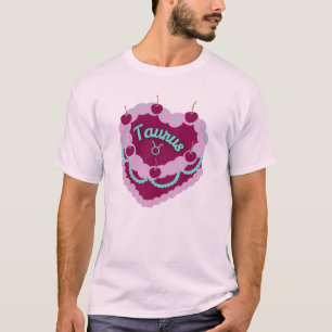 Stier-Sternzeichen-Pastell-Herz-Geburtstagskuchen T-Shirt