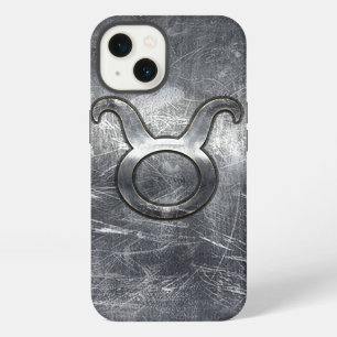 Stier-Sternzeichen-Symbol im Grunge-Metallstil iPhone Hülle