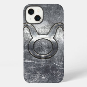 Stier-Sternzeichen-Symbol im Grunge-Metallstil iPhone 13 Hülle