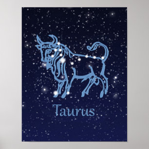 Stier-Sternzeichen und Sternbild Poster