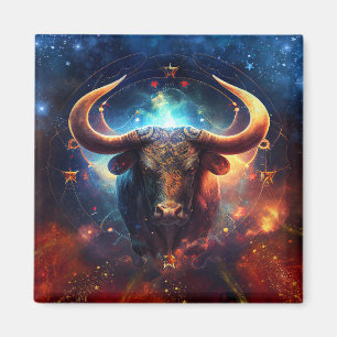 Stier-Sternzeichen Wasserfarben-Design Magnet