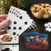 Stier-Sternzeichen Wasserfarben-Design Spielkarten (In Situ)