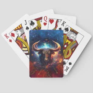 Stier-Sternzeichen Wasserfarben-Design Spielkarten