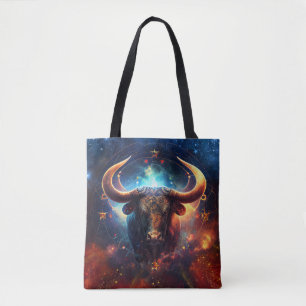 Stier-Sternzeichen Wasserfarben-Design Tasche