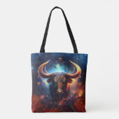 Stier-Sternzeichen Wasserfarben-Design Tasche (Rückseite)