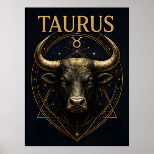 Stier Stier Zodiac Sternzeichen Astrologie Symbol Poster