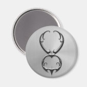 Stier-Symbol aus Edelstahl Magnet (Vorderseite/Rückseite)