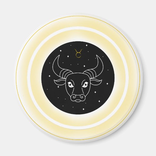 Stier-Symbol – Minimales Astrologie-Emblem Magnet (Vorne)